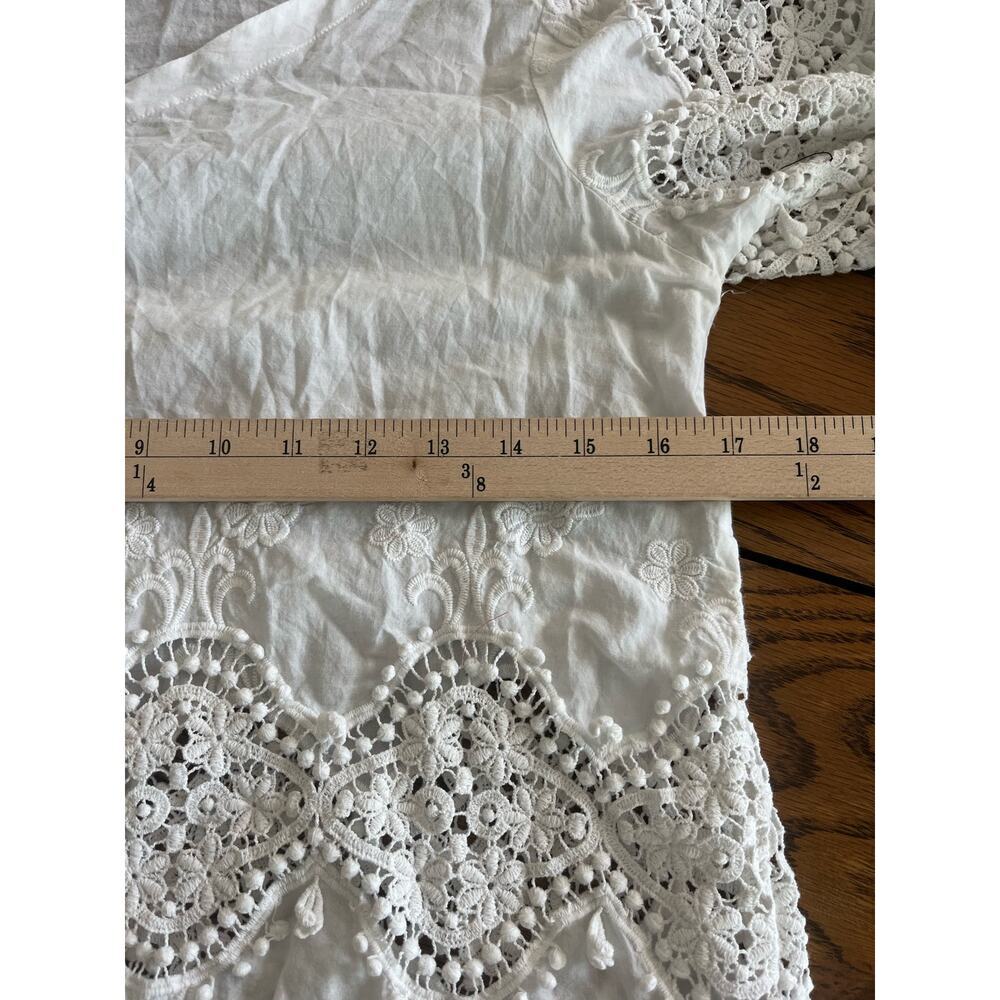 Eberjay Cotton White Beach Dress Embroidered Small/Medium - Picture 3 of 5